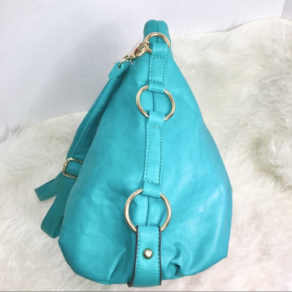 Turquoise and Gold HandBag. - Picture 4 of 8